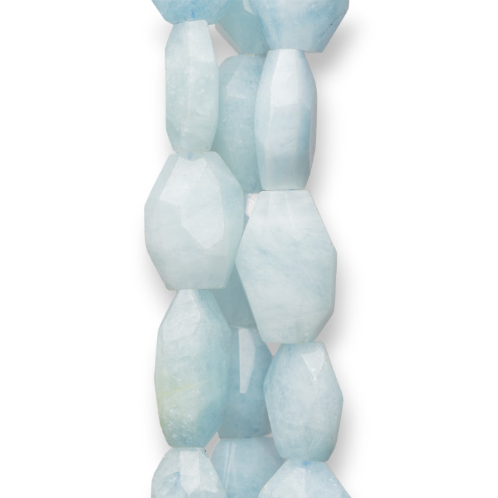 Acquamarina Milk Unregelmäßiger facettierter Stein (KYQ) 16 mm