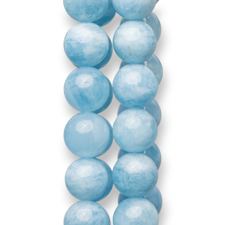 Lait Aigue-Marine Lisse Rond (ZSM) 13mm