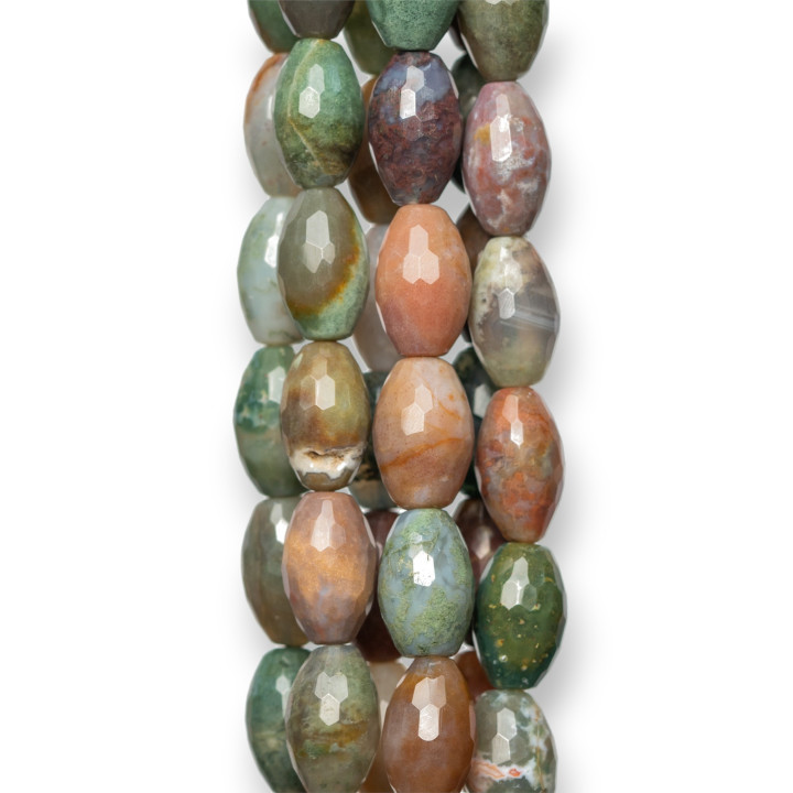 Agate Indienne Riz Facette 10x16mm