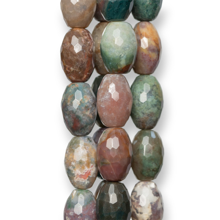 Agate Indienne Riz Facette 14x20mm