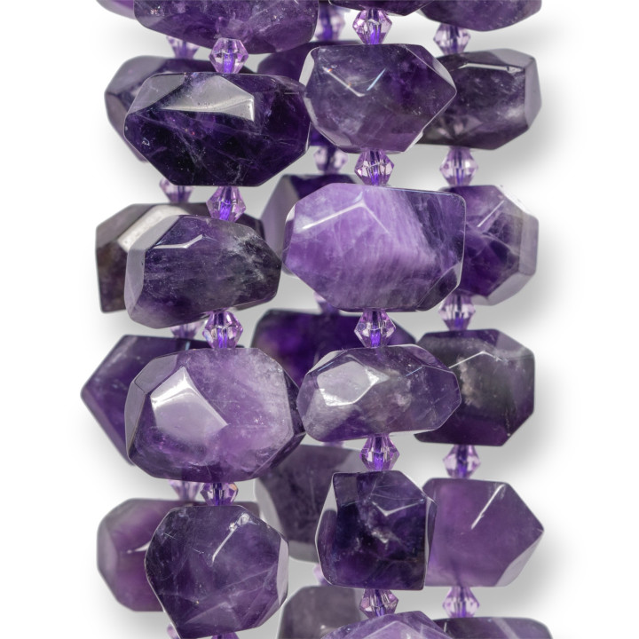 Facettierte unregelmäßige Stein-Amethyst-Nuggets 18-20x12-15mm