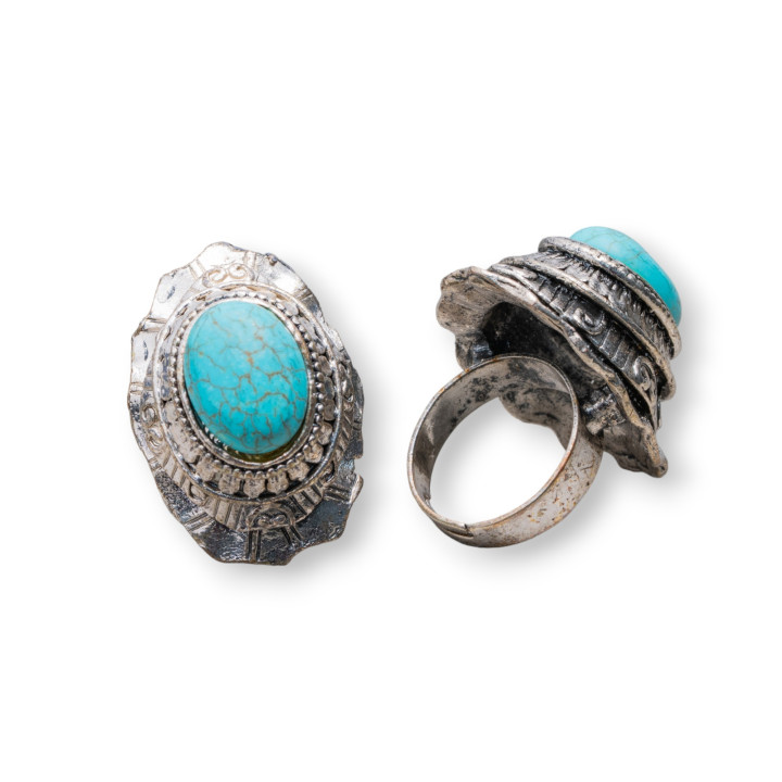 Bague Bijoux Avec Magnésite Taille Ajustable 24x34mm