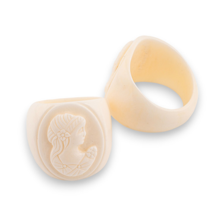 Handgravierter natürlicher Knochenring 24mm MOD1