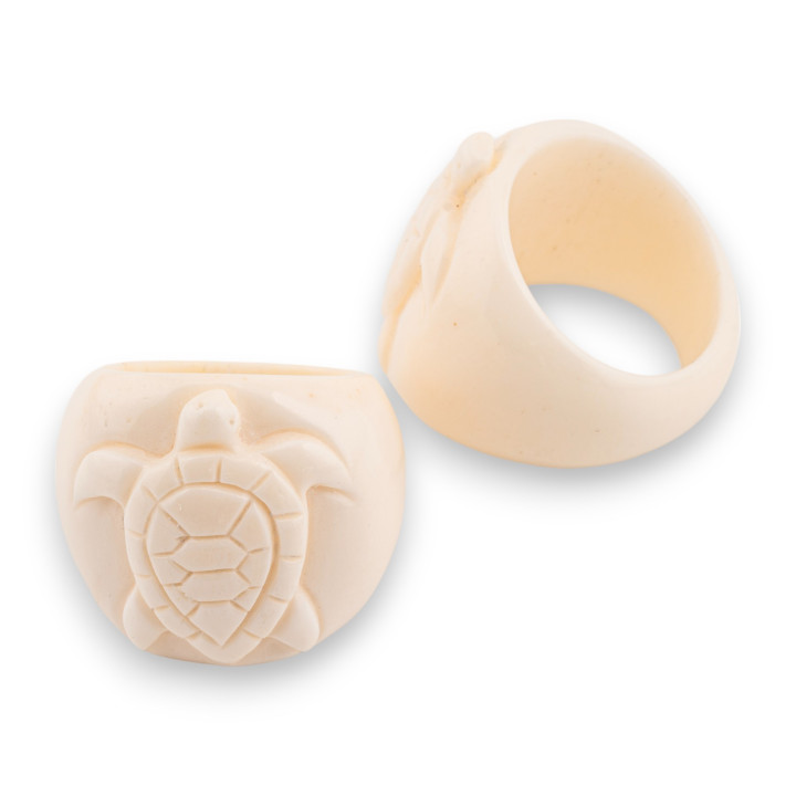 Anello Di Osso Naturale Inciso A Mano 24mm MOD3