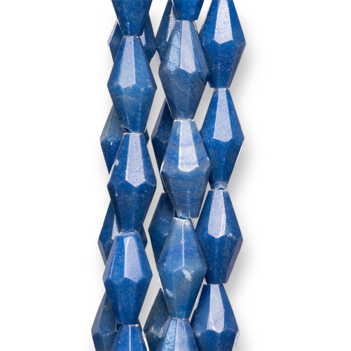 Dark Blue Bicone Aventurine 16 Faces 12x20mm