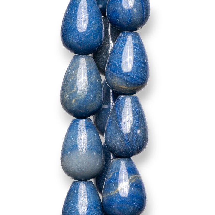 Gouttes d'Aventurine Bleue 18x25mm Foncé