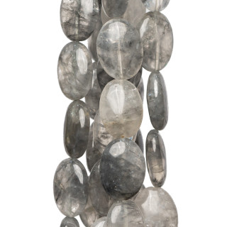 Quartz Gris Ovale Plat 10x14mm