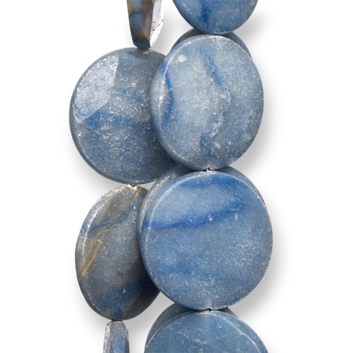 Blue Aventurine Round Flat Faceted 40mm