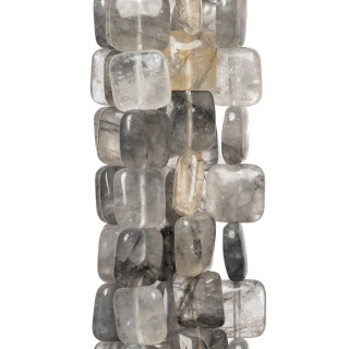 Grauer Quarz quadratisch flach 10mm