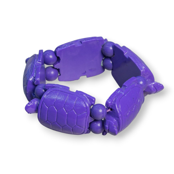 Großes Schildkröten-Edelstein-Armband 30x42mm Lila Harz