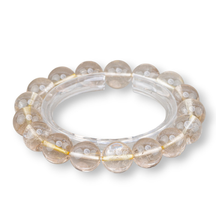 Βραχιόλι Στρογγυλό Χρυσό Rutilated Quartz 14mm