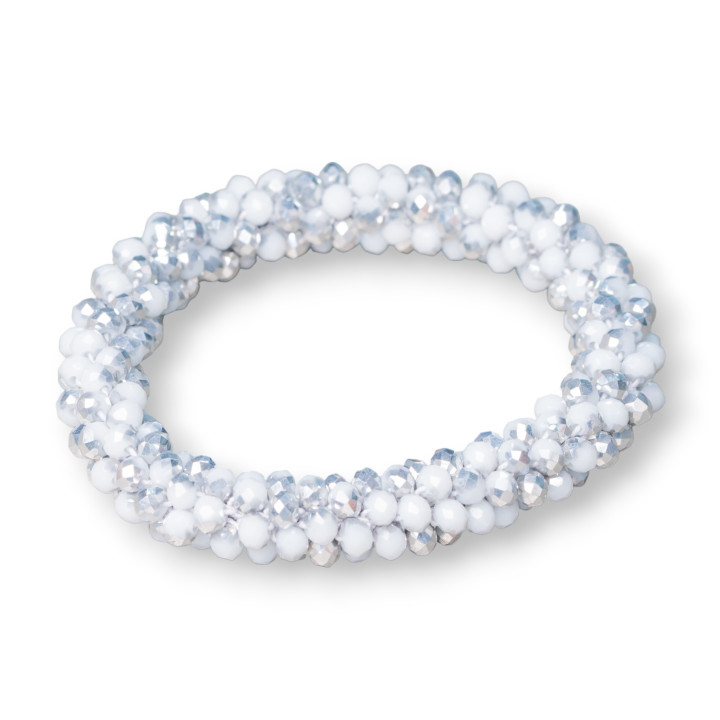 Bracciale Elastico Di Cristalli Intrecciati 10mm Con Cristalli da 4,5mm 1pz MOD13