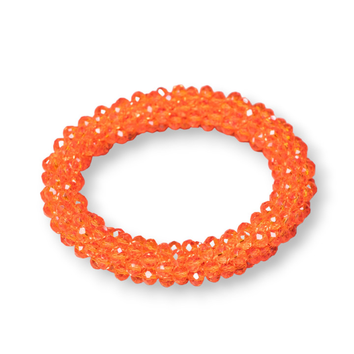 Bracciale Elastico Di Cristalli Intrecciati 10mm Con Cristalli da 4,5mm 1pz MOD18