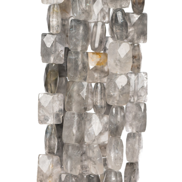 Quarzo Grigio Rettangolo Piatto Sfaccettato 8x10mm