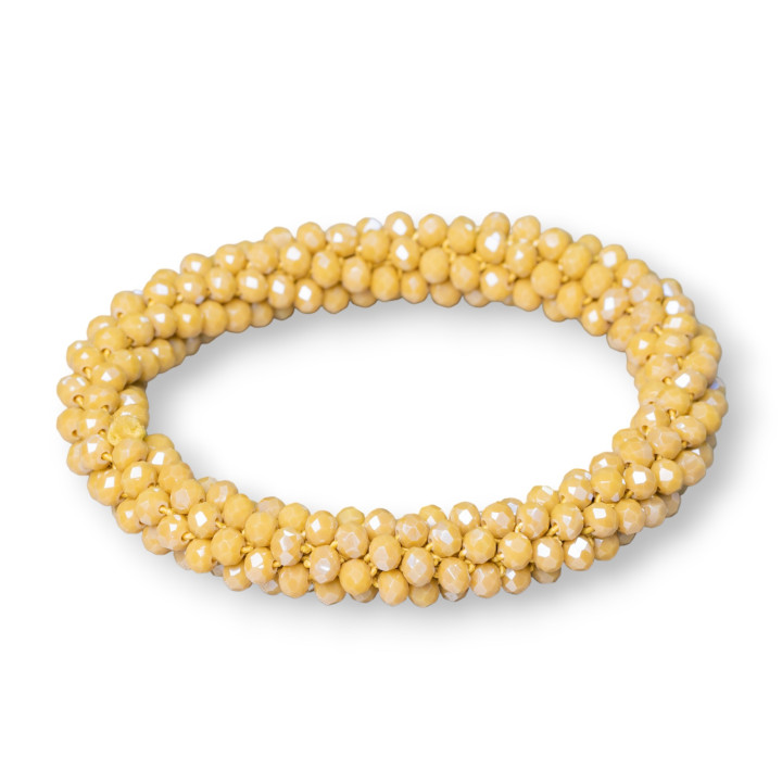 Bracciale Elastico Di Cristalli Intrecciati 10mm Con Cristalli da 4,5mm 1pz MOD47