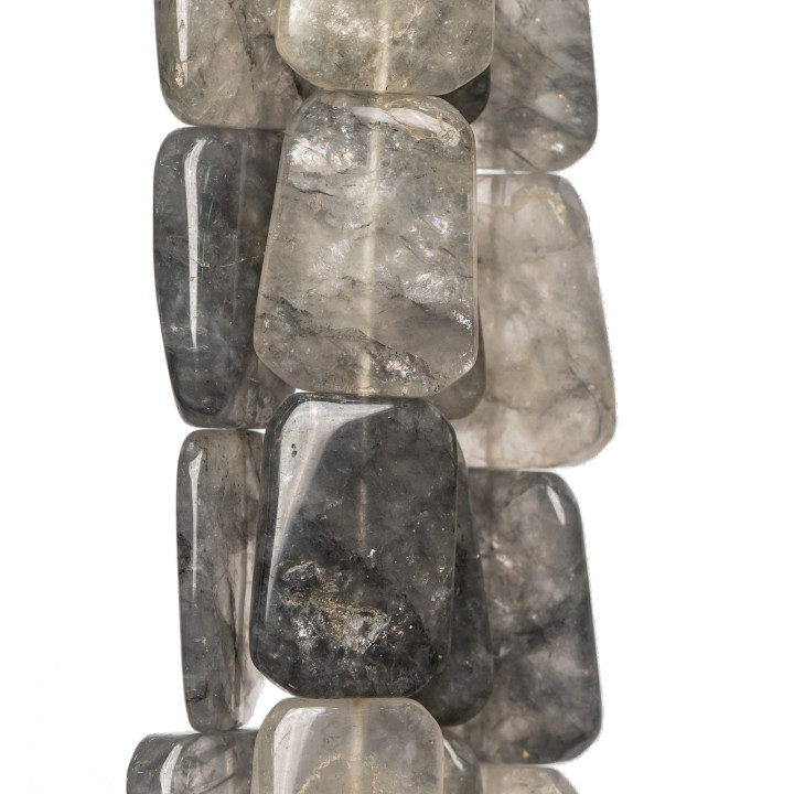 Cuarzo Gris Rectángulo Plano Twist Ondulado 18x25mm