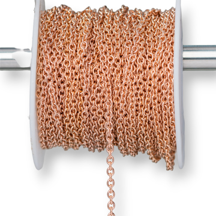 1,6 x 1,8 mm glatte Stahldrahtkette 0,4 mm Draht 20 Meter Roségold