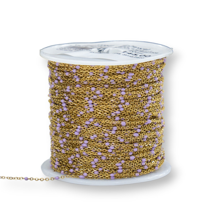 Chaîne Acier Forzatina Émaillé 1,3mm 20mt Lilas Doré