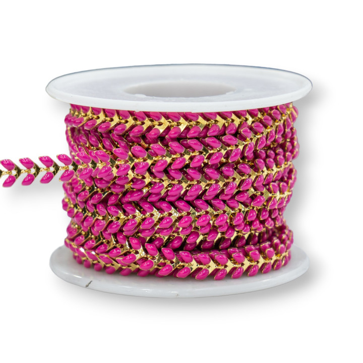 Cadena latón esmaltado espiga 6.5mm 5mt Fucsia