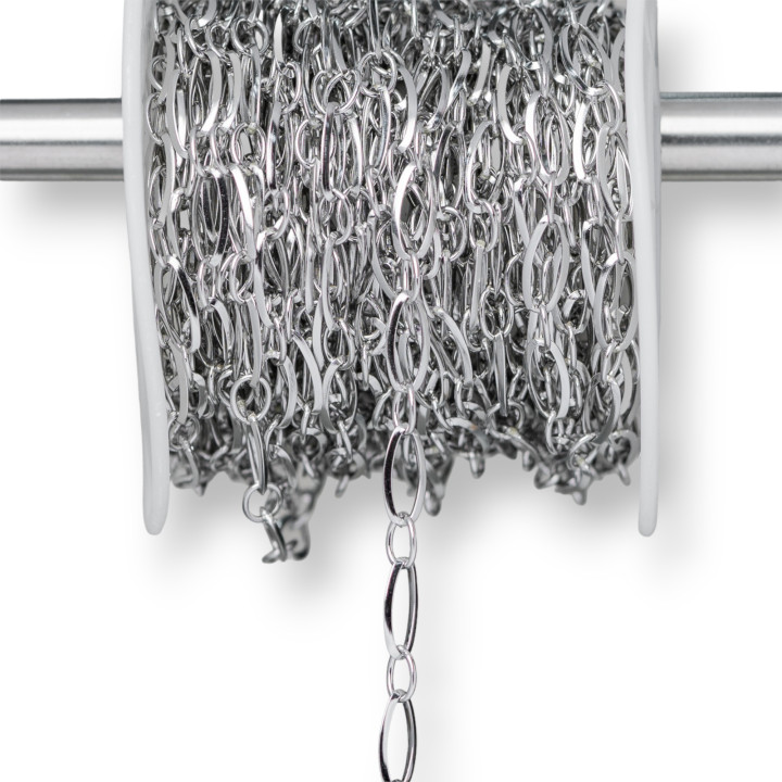 Ovale Stahlkette 4,0x9,0mm + Drahtseil 0,6mm 10 Meter