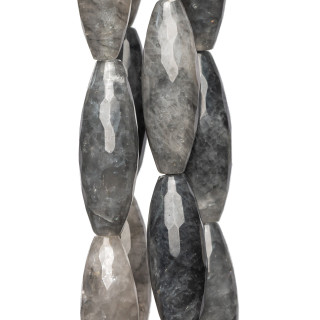 Quartz Gris Riz Facette 14x40mm