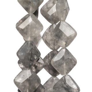 Cuarzo Gris Rombo Plano Facetado 16mm