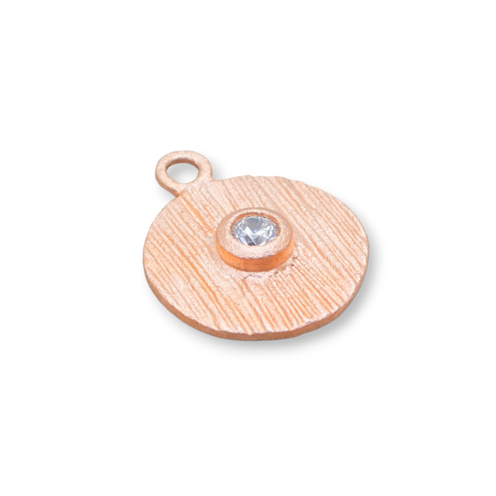 Anhänger Anhänger aus 925er Silber Münze Satin mit Lichtpunkt 12x15mm 6St Roségold