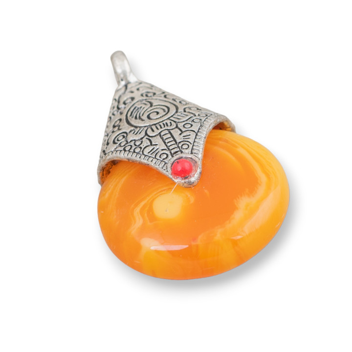 Pendentif Pendentif Métal Et Résine 27x45mm 1pc