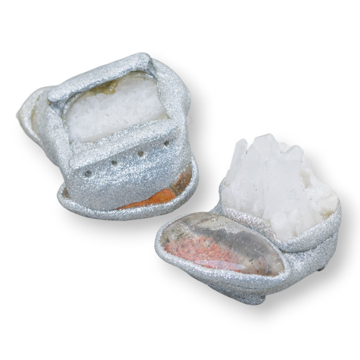 Central Component With Semiprecious Stones And Multistrand Glitter 40-55mm 1pc