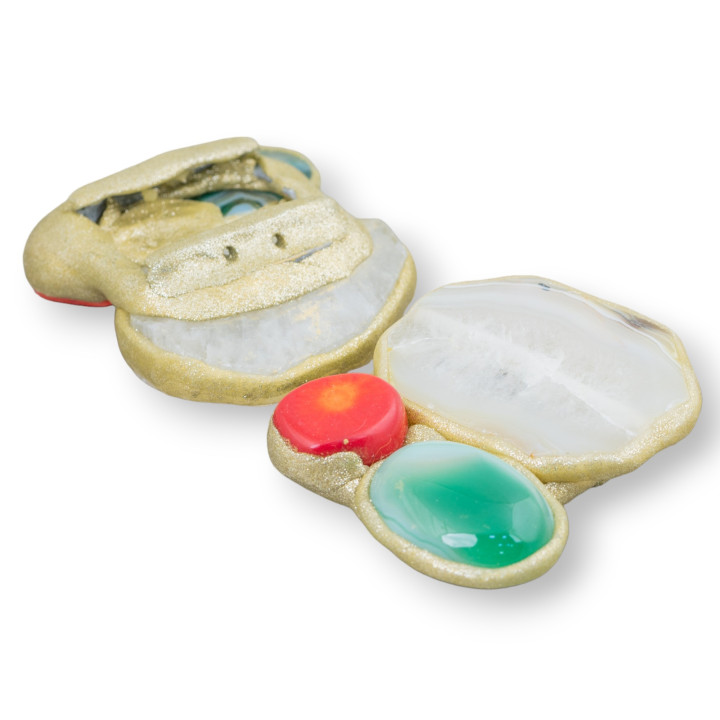 Central Component With Semiprecious Stones And Multiwire Glitter 40-55mm 1pc MOD2