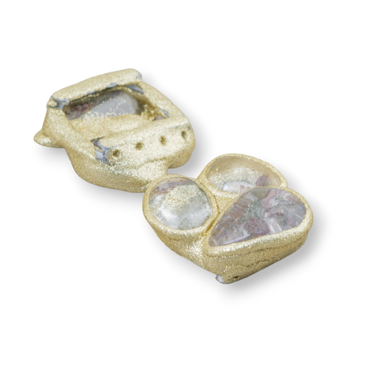 Central Component With Semiprecious Stones And Multiwire Glitter 40-55mm 1pc MOD3