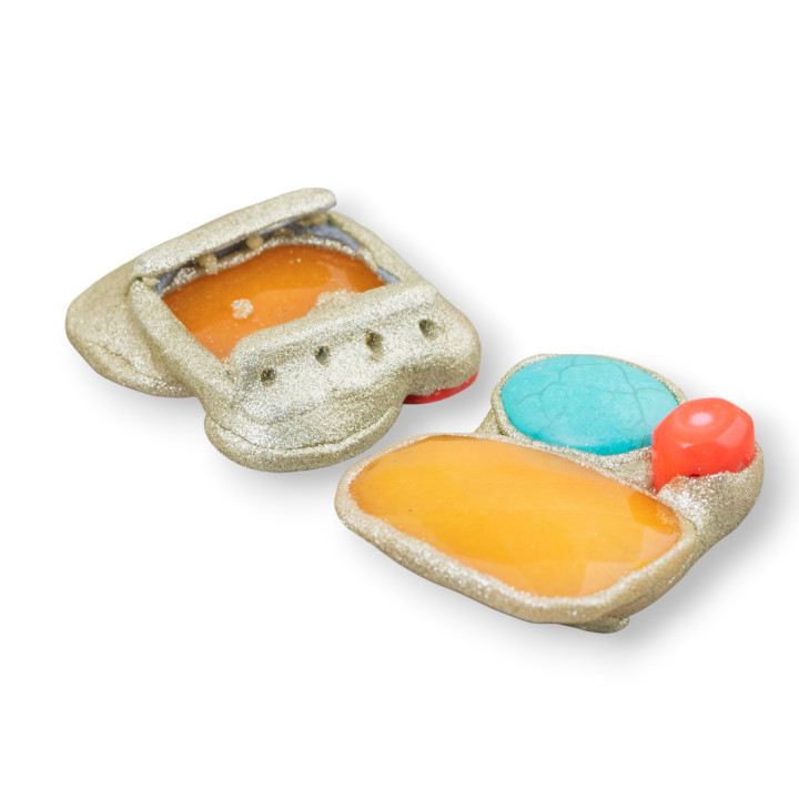 Componente Central Con Piedras Duras Y Glitter Multihilo 40-55mm 1pc MOD4