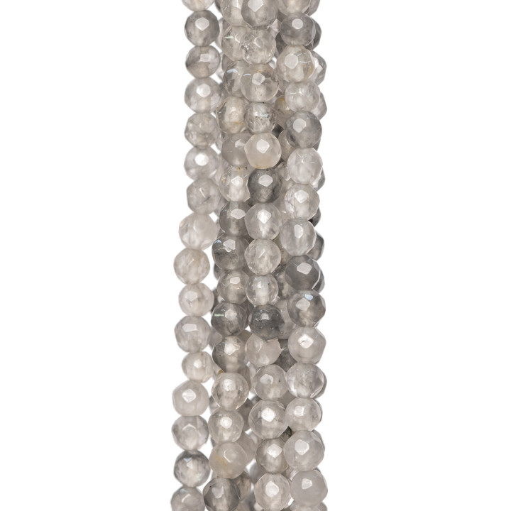 Facettierter grauer Quarz 04mm