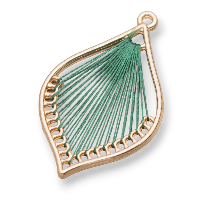 Braided Intramezzo Component 25x40 10 Pairs Emerald Green Golden