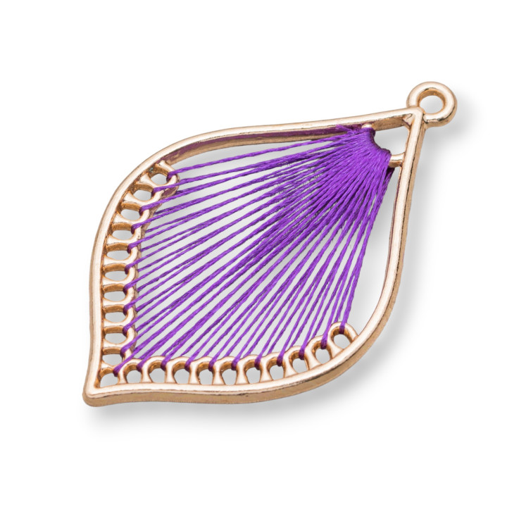 Componente Intramezzo Intrecciato 25x40 10 Paia Viola Dorato