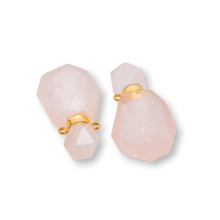 Komponentenanhänger A Flaschen mit harten Steinen MOD3 2 Stück Rosenquarz