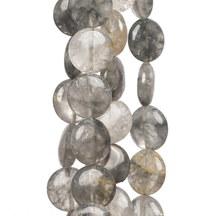 Cuarzo Gris Redondo Plano Liso 14mm