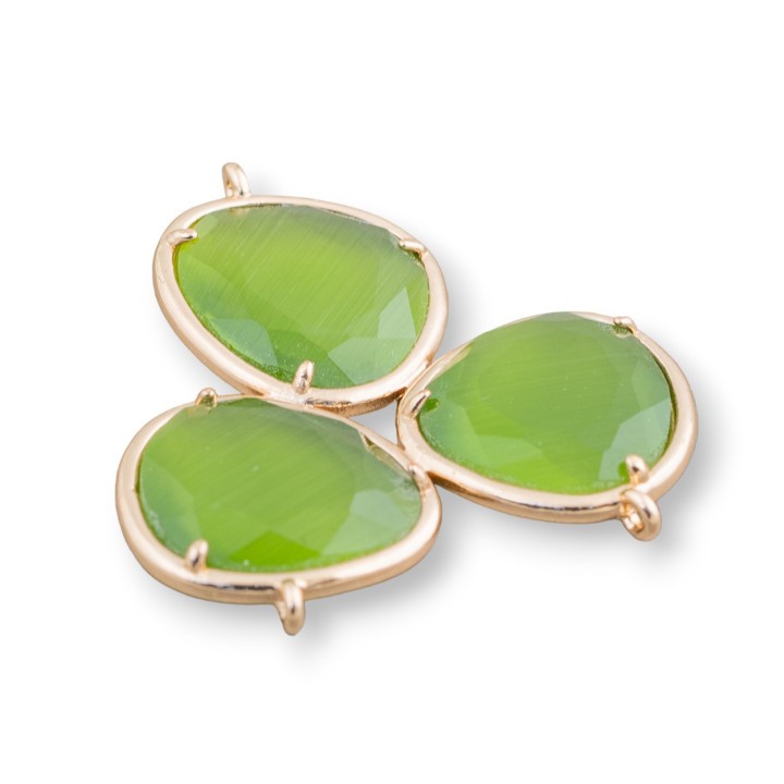 Acid Green 3pcs 3pcs Cat's Eye Bronze Component Connector