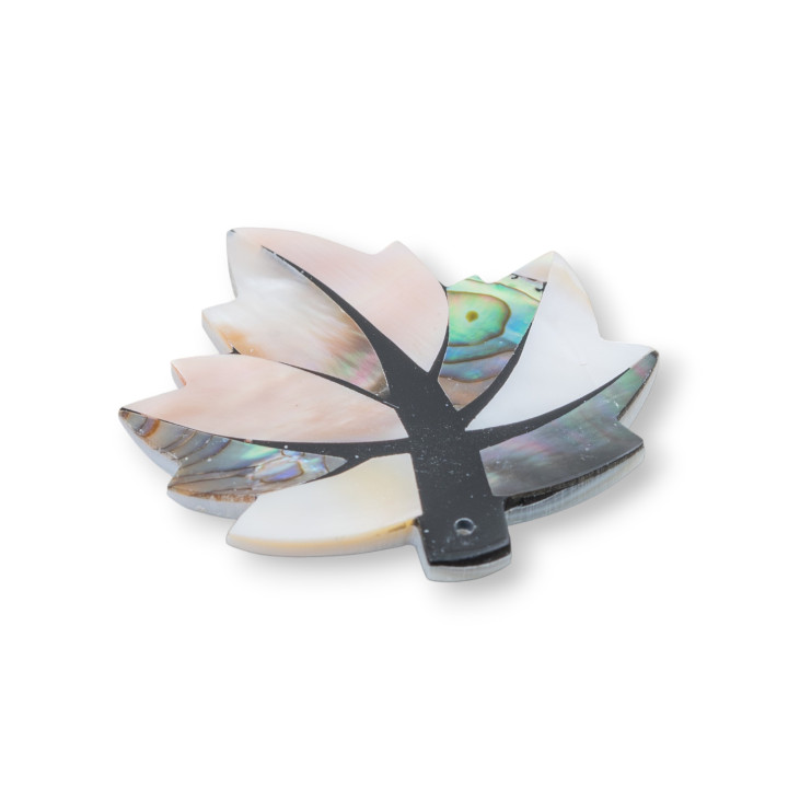 Componente colgante de nácar de mosaico de hoja de 50x54 mm