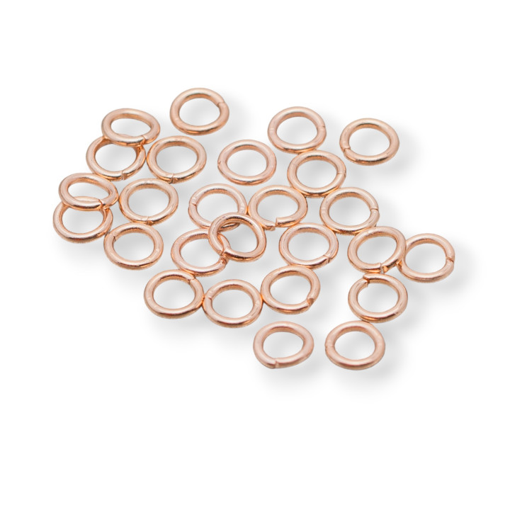 Bagues Comptoir Mailles Acier Ouvert 0,8x6mm 50gr Or Rose