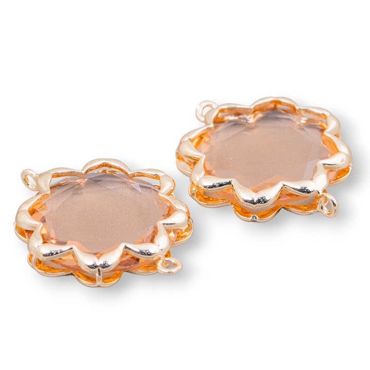 Cat Eye Laiton Composant Connecteur Morning Star 25mm 4pcs Champagne