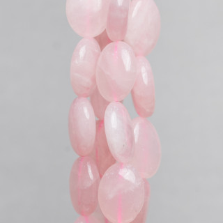 Quarzo Rosa Ovale Piatto 18x25mm