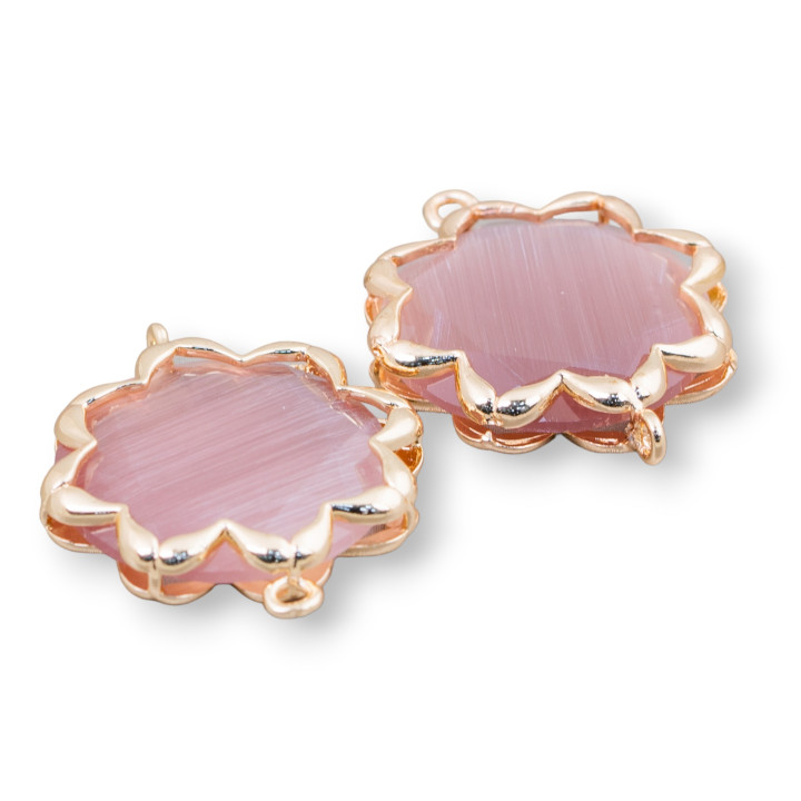 Connettore Componente Di Ottone Con Occhio Di Gatto Stella Del Mattino 25mm 4pz Cipria