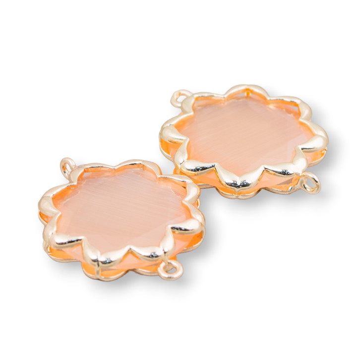 Cat Eye Laiton Composant Connecteur Morning Star 25mm 4pcs Pêche