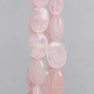 Cuarzo Rosa Oval Plano 18x25mm Transparente