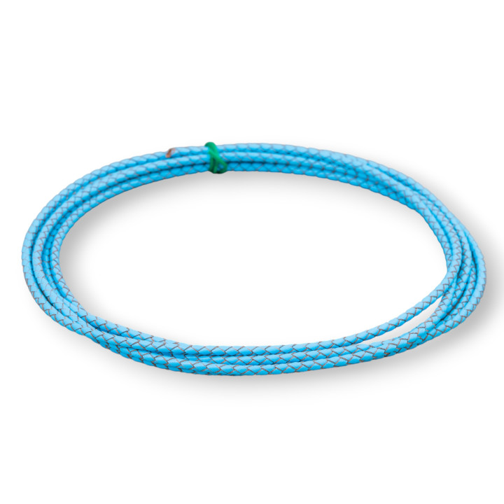 Geflochtenes Echtlederband 3 mm 2 Meter hellblau
