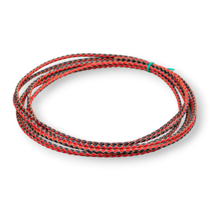 Cordon Cuir Véritable Tressé 3mm 2 Mètres Mix 1