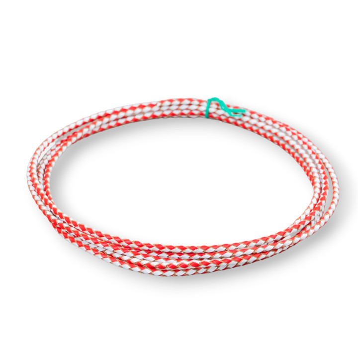 Cordon Cuir Véritable Tressé 3mm 2 Mètres Mix 3