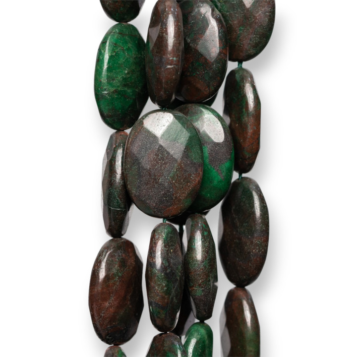 Jaspe Tourmaline Ovale Plat Facette 30x40mm