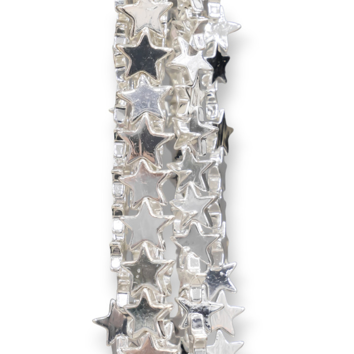 Silver Hematite Flat Star 6mm